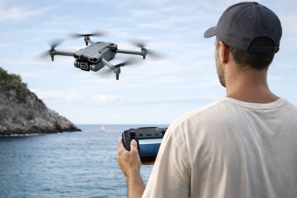 TechSight.vision GT50 Drone 8K - Caméra EIS 183g Quadricoptère GPS Pliable avec Écran 4.3" pour Débutants