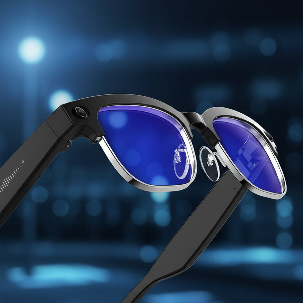 TechSight AI Glass 4K – Lunettes Intelligentes | Caméra 4K 8MP, Traduction IA, Réveil Vocal & Anti-Lumière Bleue