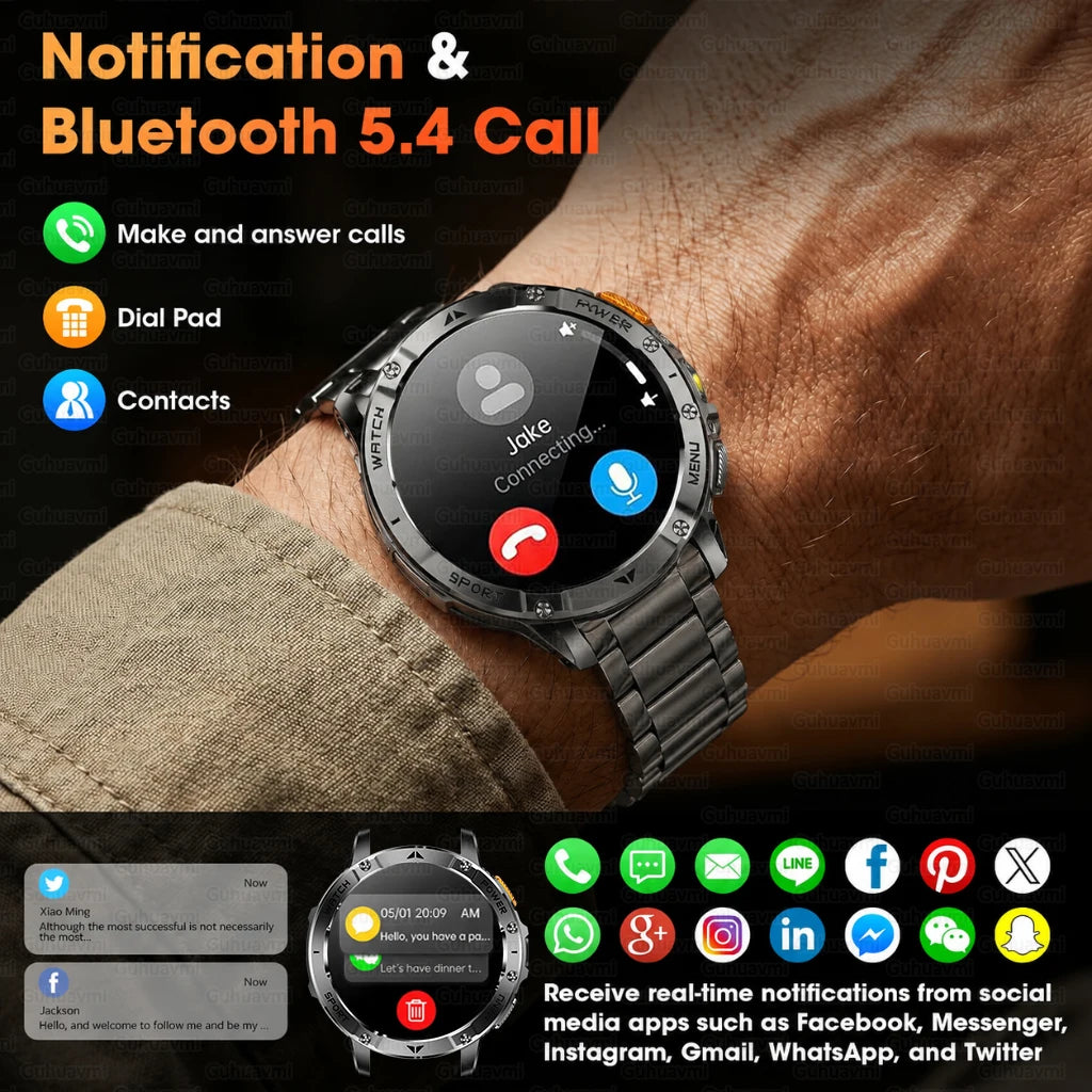 Montre Connectée Militaire AK106 | GPS, AMOLED, 10ATM, 1400mAh – TechSight.vision