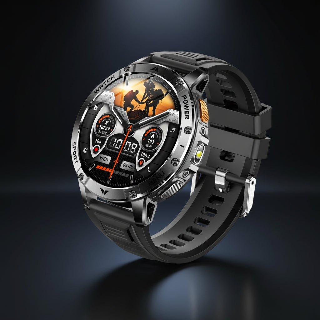 Montre Connectée Militaire AK106 | GPS, AMOLED, 10ATM, 1400mAh – TechSight.vision