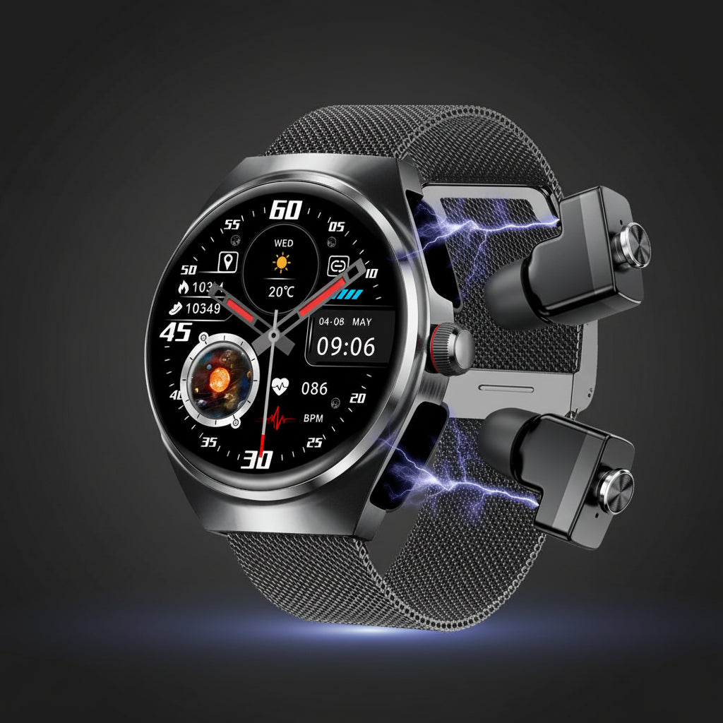 DAORKOW GT95 – Smartwatch 2-en-1 + Écouteurs TWS | NFC, GPS, AMOLED 1.53" | TechSight.vision