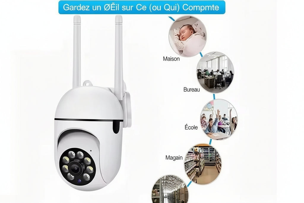 Caméra WiFi PTZ 3MP - Surveillance Intelligente avec Vision Nocturne Couleur