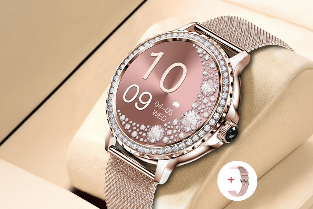 Montre Connectée pour femme TechSight NX19 - Appels Bluetooth, 100+ Modes Sport, Moniteur Santé