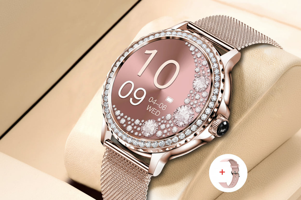 Montre Connectée pour femme TechSight NX19 - Appels Bluetooth, 100+ Modes Sport, Moniteur Santé