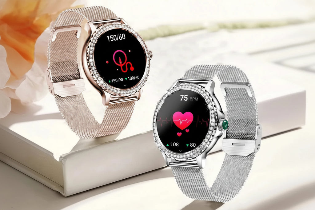 Montre Connectée pour femme TechSight NX19 - Appels Bluetooth, 100+ Modes Sport, Moniteur Santé