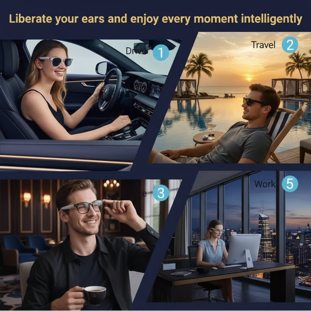 Lunettes Connectées AI  — Appels, Musique & Traduction | Homme & Femme | TechSight.vision