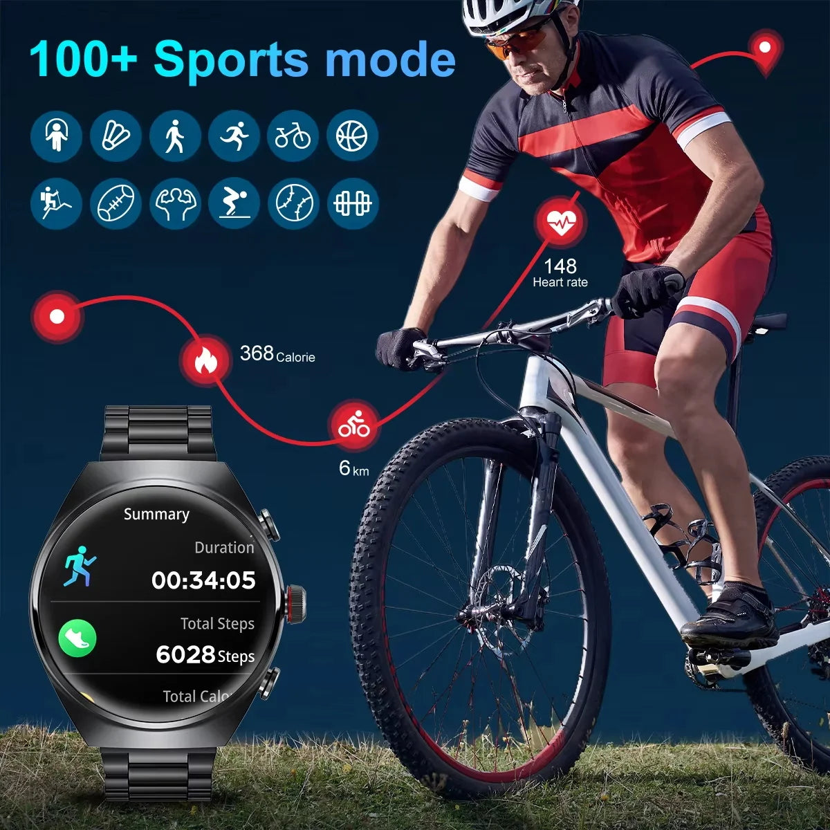 TechSight.vision | Smartwatch 2-en-1 + Écouteurs TWS – NFC, Appel Bluetooth & Suivi Santé