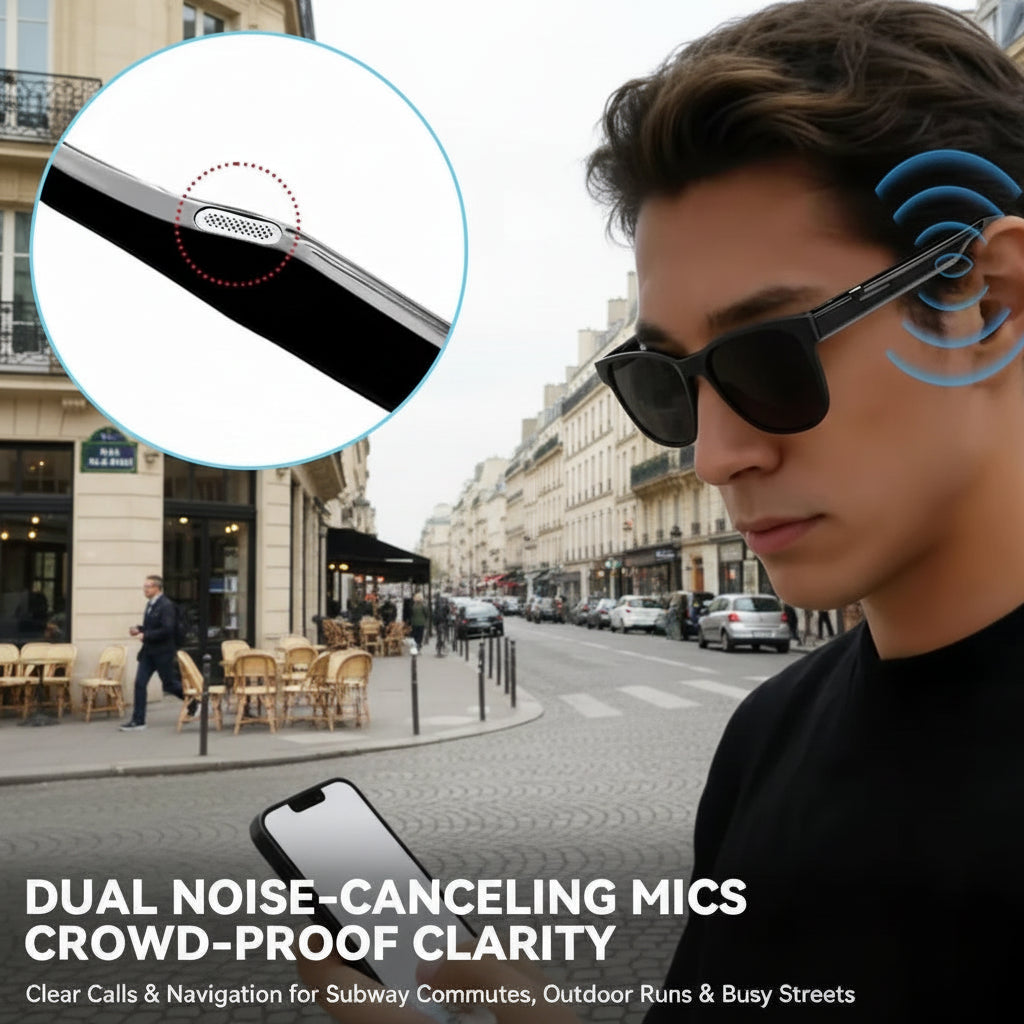 Lunettes Intelligentes AI | Traduction Vocale, Bluetooth 5.3 & IP65 – TechSight.vision