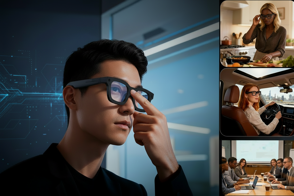 Lunette connectées AI 4K TechSight.vision – Lunettes teinte réglable par commande tactile
