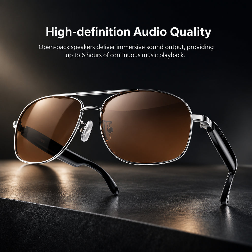 TechSight Vision D1 Pro – Lunettes Connectées Audio Bluetooth, Protection UV, IP54