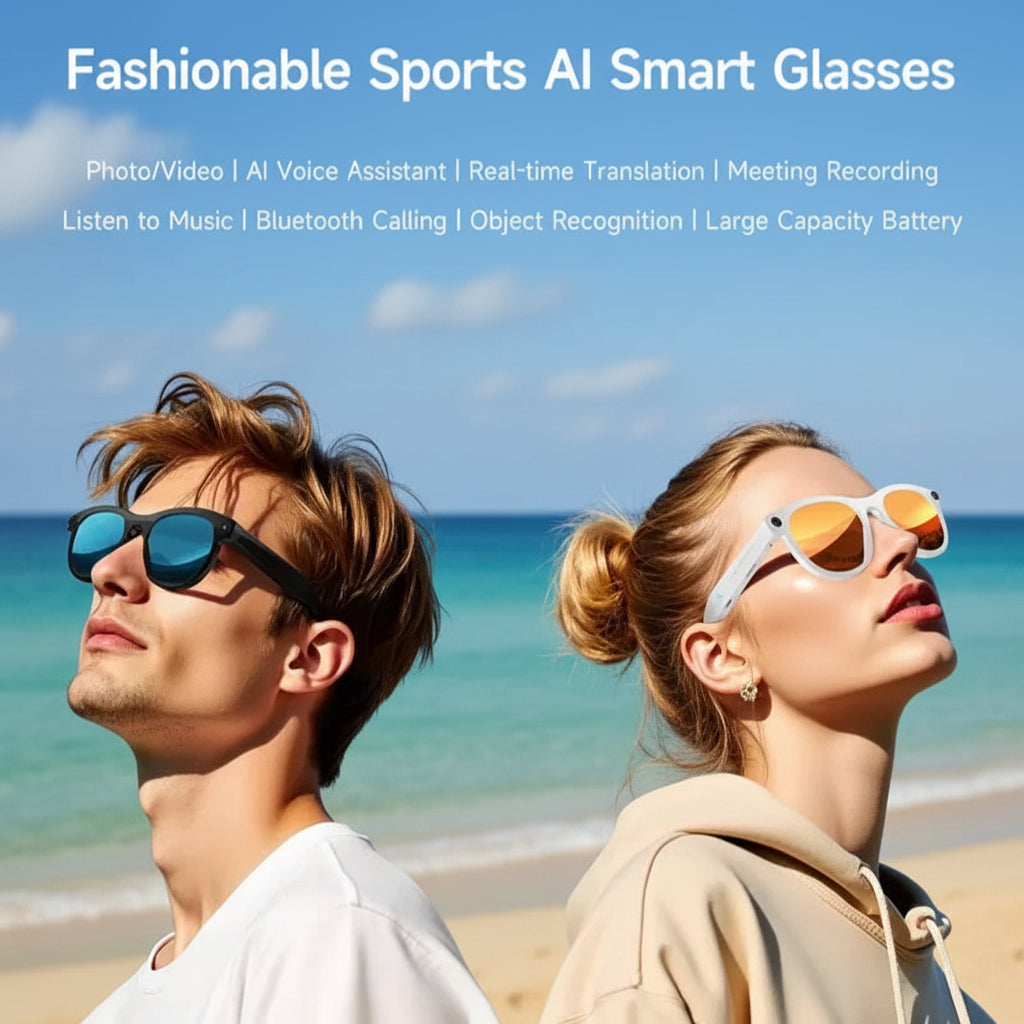 Lunettes Connectées Lenovo 8K AI — Appels Bluetooth, Assistant Vocal & Caméra HD | TechSight.vision