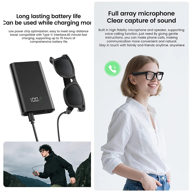 "TechSight.vision - Lunettes Connectées AI 4K Caméra Bluetooth"