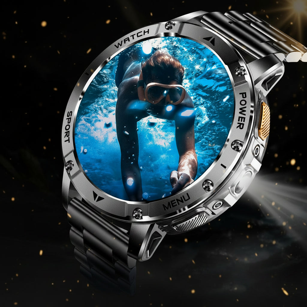 Montre Connectée Militaire AK106 | GPS, AMOLED, 10ATM, 1400mAh – TechSight.vision