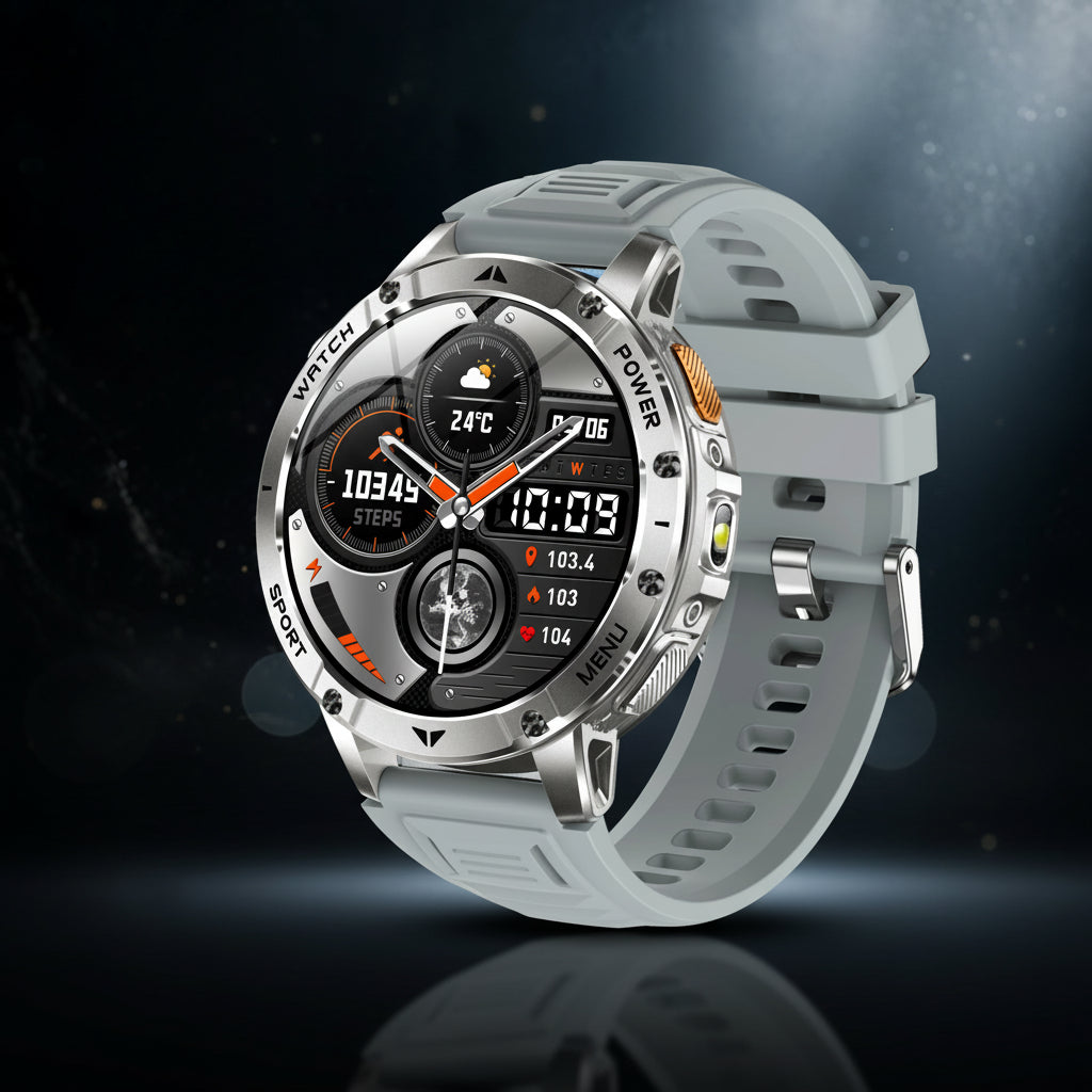 Montre Connectée Militaire AK106 | GPS, AMOLED, 10ATM, 1400mAh – TechSight.vision