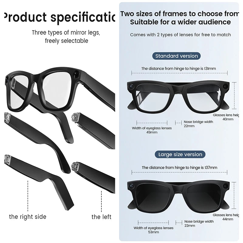 "TechSight.vision - Lunettes Connectées AI 4K Caméra Bluetooth"