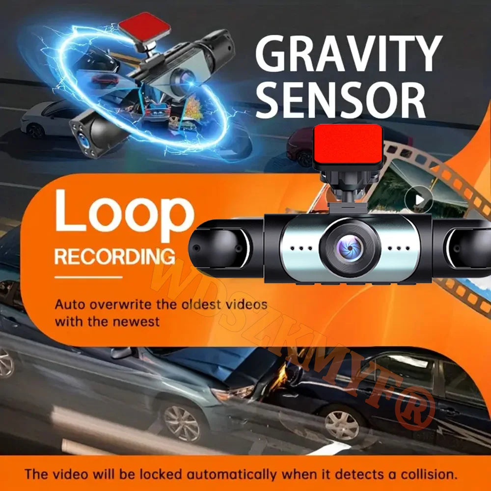 TechSight 4-Channel Dash Cam 1080P | Vision 360° Jour & Nuit – 3/4 Caméras