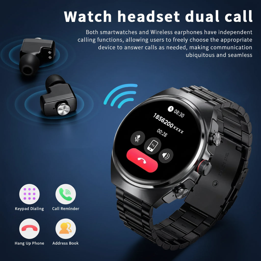 DAORKOW GT95 – Smartwatch 2-en-1 + Écouteurs TWS | NFC, GPS, AMOLED 1.53" | TechSight.vision