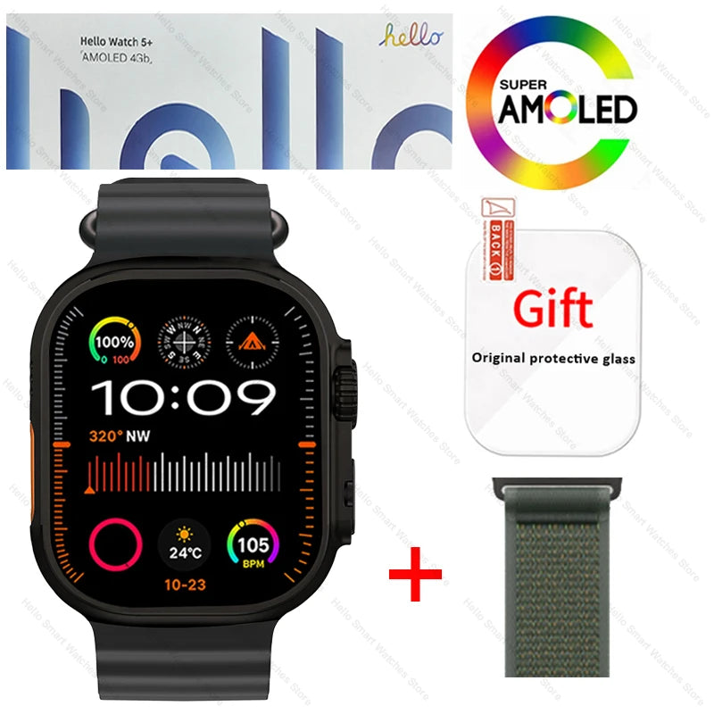 Hello Watch 5 Plus Ultra 3 – Smartwatch AMOLED 49mm | NFC, GPS, Bluetooth, 4G ROM | TechSight.vision