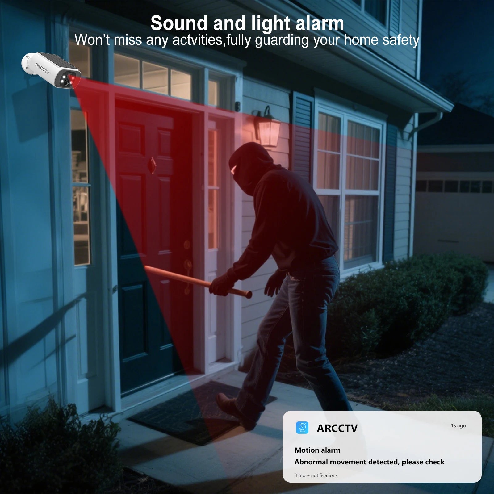 Caméra Solaire 2K TechSight.vision - Surveillance Extérieure WiFi Sans Fil