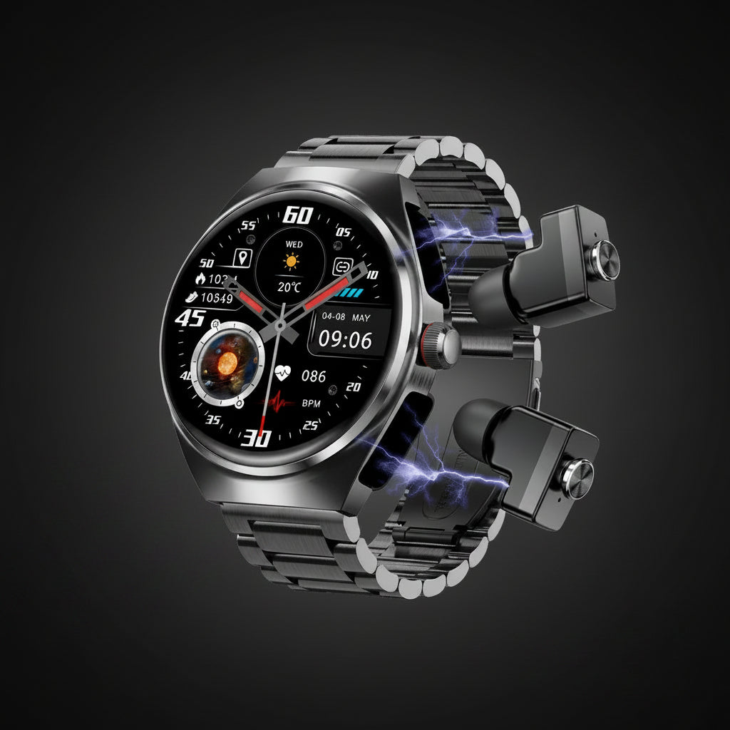 DAORKOW GT95 – Smartwatch 2-en-1 + Écouteurs TWS | NFC, GPS, AMOLED 1.53" | TechSight.vision