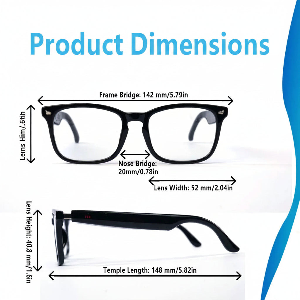 TechSight.vision CK03 – Lunettes Audio Intelligentes | Traduction IA, Musique, Appels & Verres Photochromiques