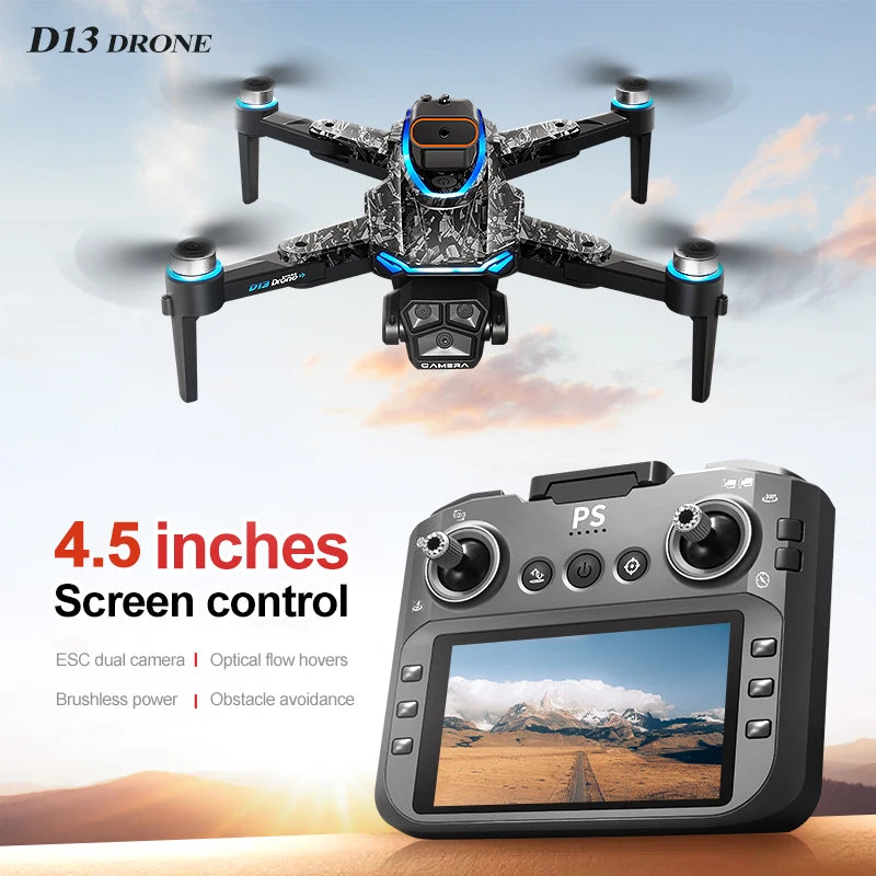 TechSight Drone D13 4K - Triple Caméra HD Professionnelle