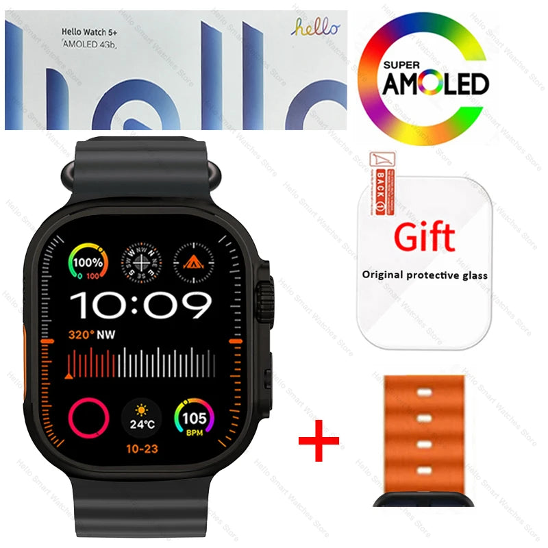 Hello Watch 5 Plus Ultra 3 – Smartwatch AMOLED 49mm | NFC, GPS, Bluetooth, 4G ROM | TechSight.vision