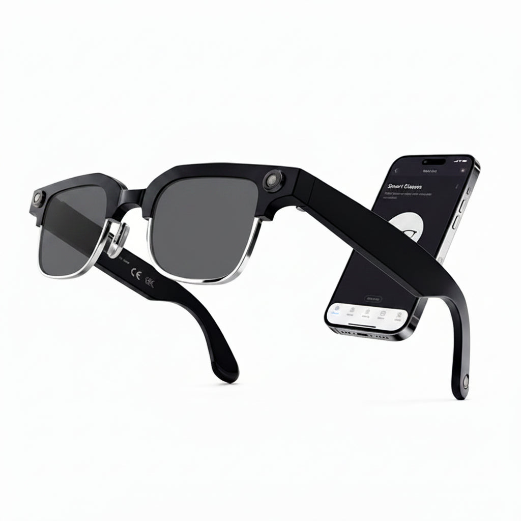 Lunettes Connectées IA W630 | Caméra HD 8MP, Wi-Fi, Bluetooth – TechSight.vision