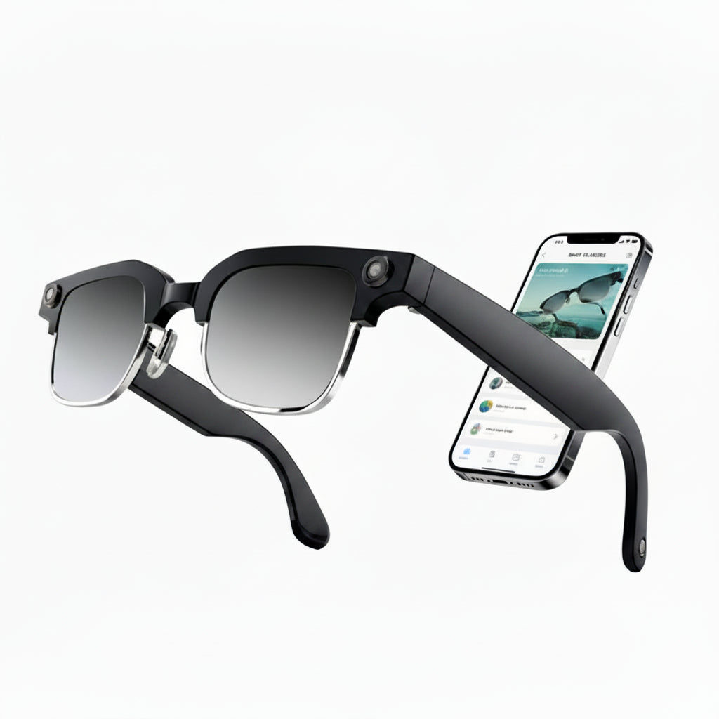 Lunettes Connectées IA W630 | Caméra HD 8MP, Wi-Fi, Bluetooth – TechSight.vision