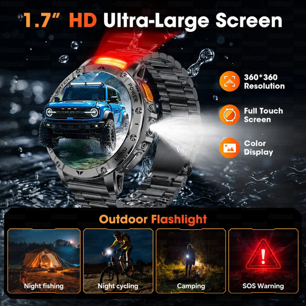 Montre Connectée Militaire AK106 | GPS, AMOLED, 10ATM, 1400mAh – TechSight.vision