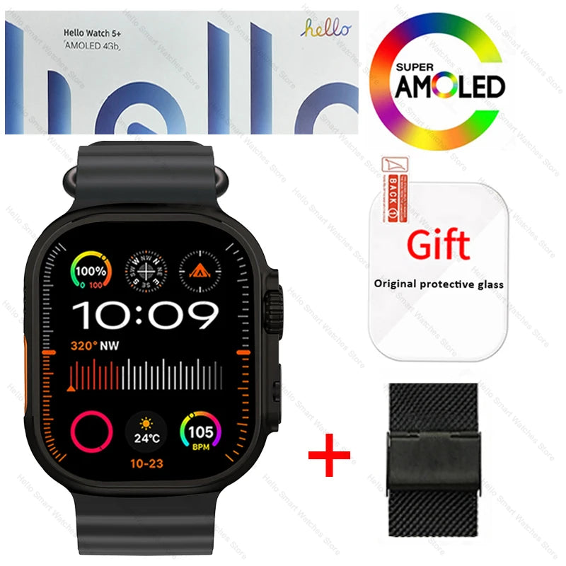 Hello Watch 5 Plus Ultra 3 – Smartwatch AMOLED 49mm | NFC, GPS, Bluetooth, 4G ROM | TechSight.vision