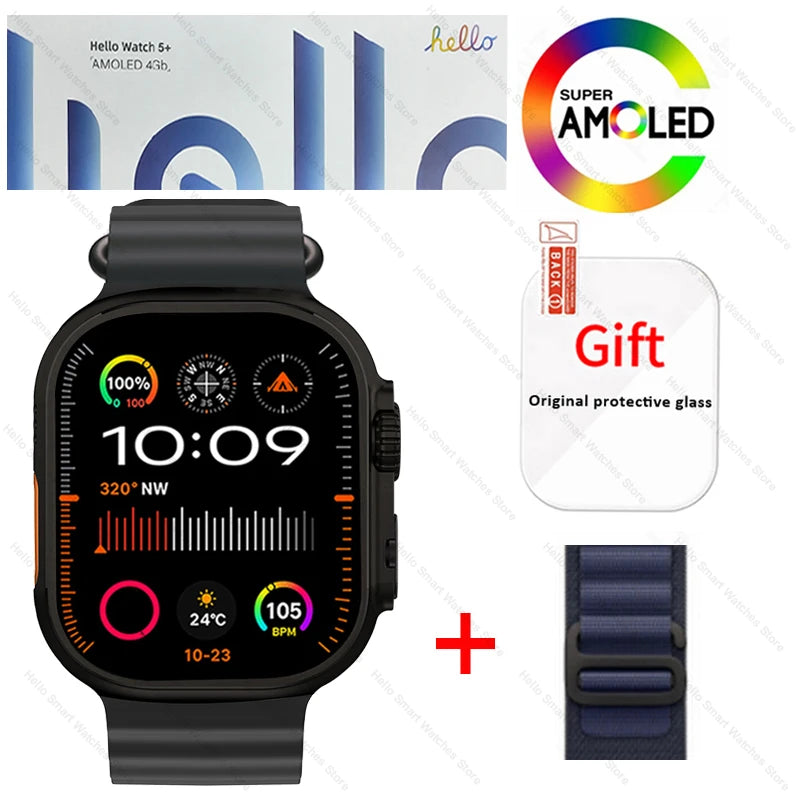 Hello Watch 5 Plus Ultra 3 – Smartwatch AMOLED 49mm | NFC, GPS, Bluetooth, 4G ROM | TechSight.vision