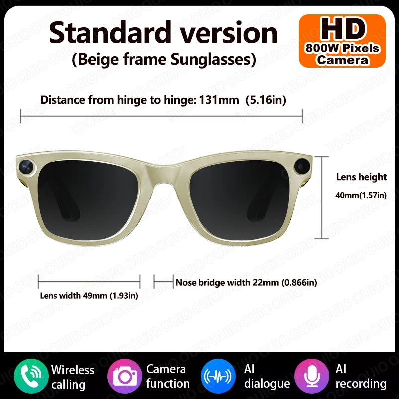 "TechSight.vision - Lunettes Connectées AI 4K Caméra Bluetooth"