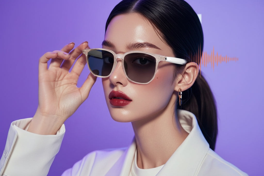 Lunettes Intelligentes pour Femme TechSight GS03 - Bluetooth, Appels, Musique, Assistant Vocal IA